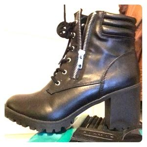 Black heeled booties